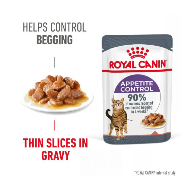 Royal Canin Appetite Control Adult Sterilised Wet Cat Food - Gravy - Image 3