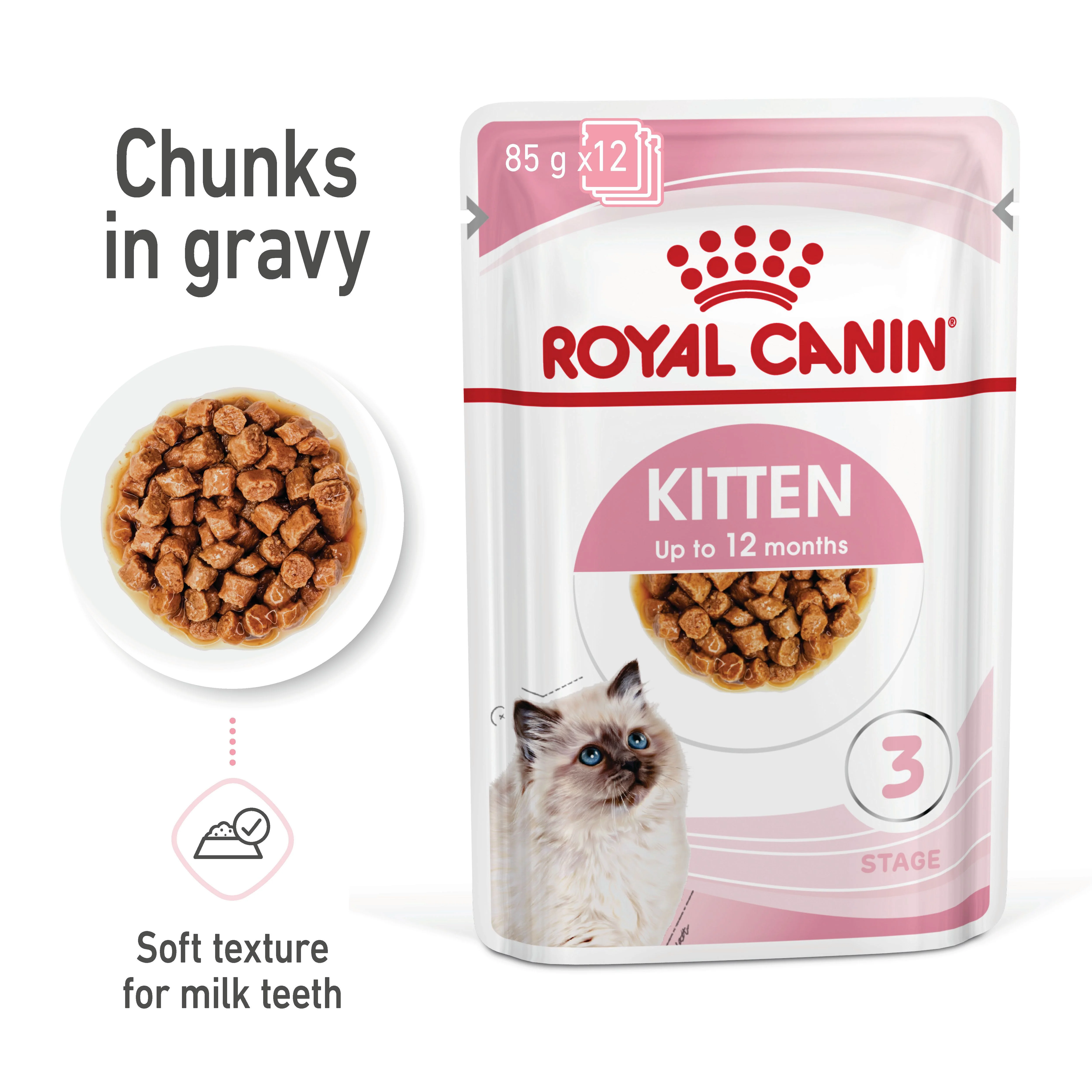 Royal Canin Kitten Wet Cat Food - Chunks in Gravy - Image 2