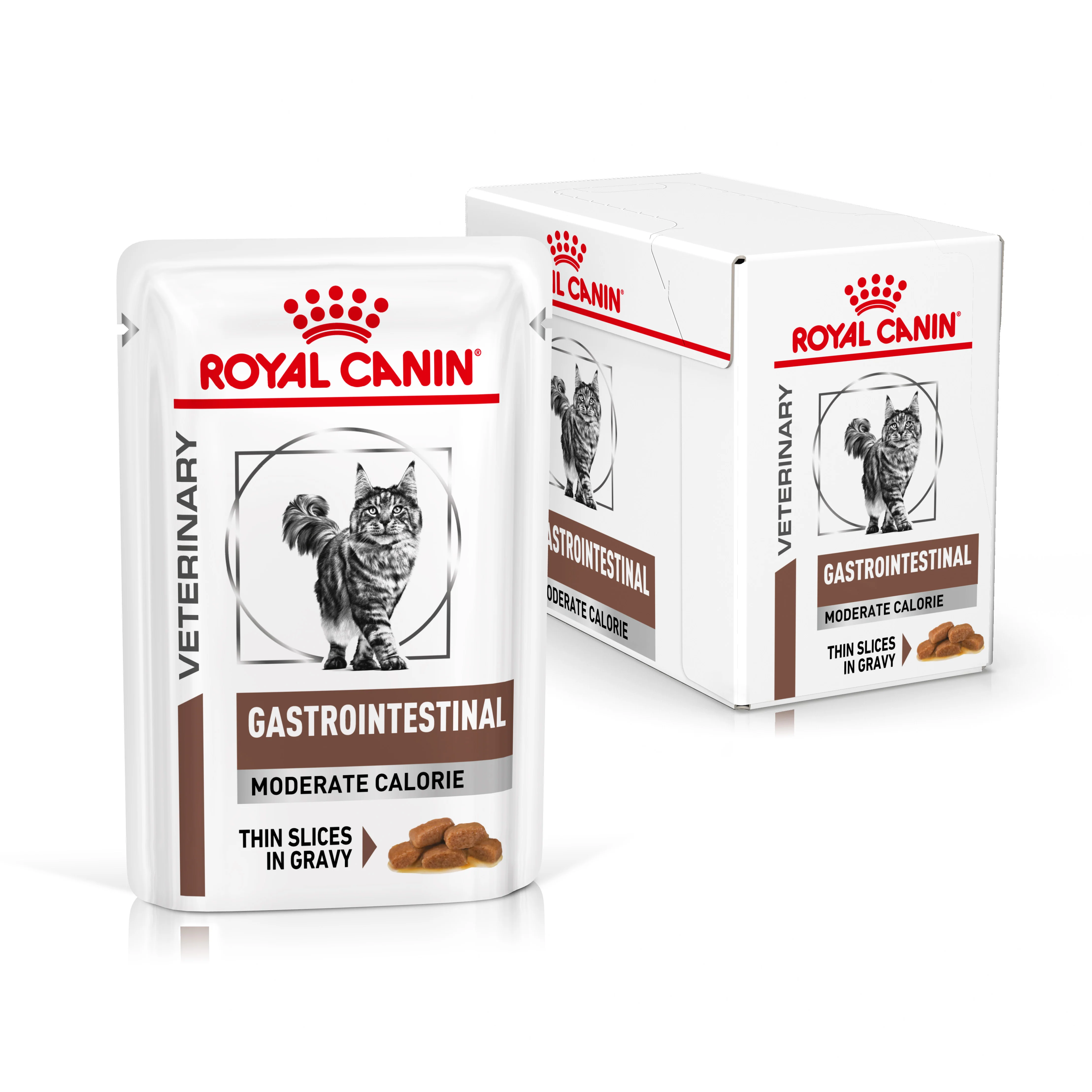 Royal Canin Gastrointestinal Moderate Calorie Thin Slices in Gravy Adult Wet Cat Food 12 x 85g - Image 2