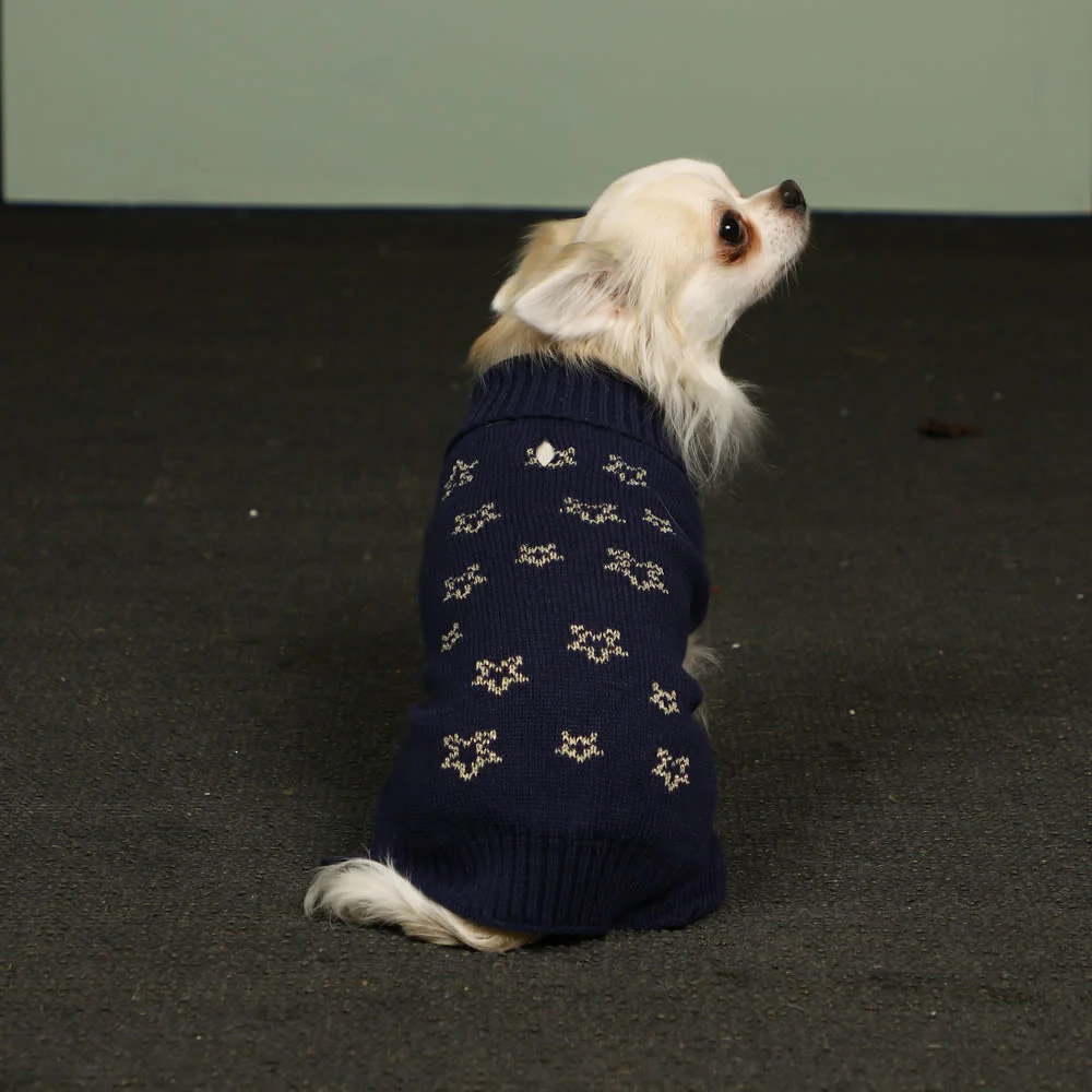 Starry Nights Gold Star Print Dog Jumper - Image 2