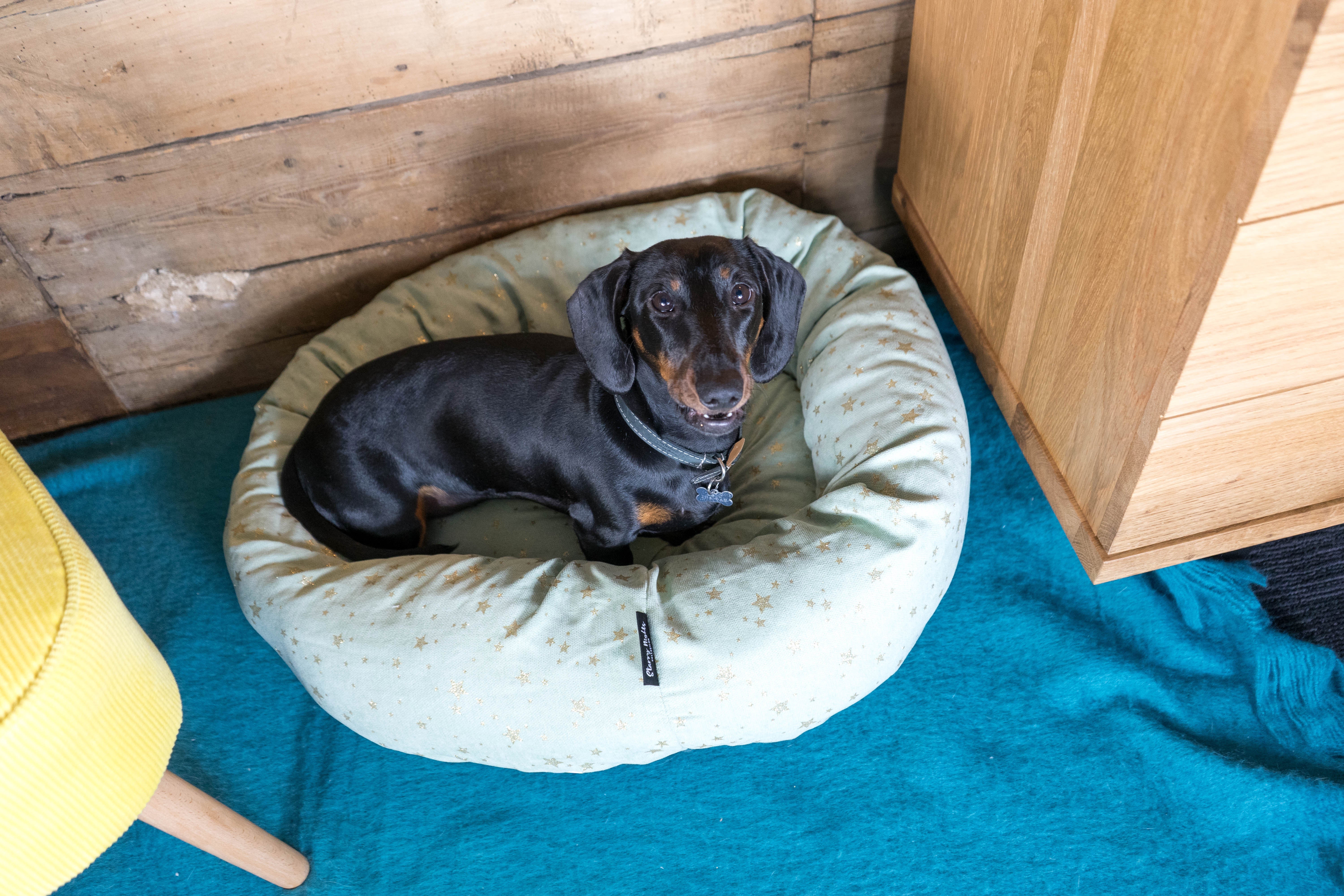 Starry Nights Star Mint Donut Dog Bed - Image 4