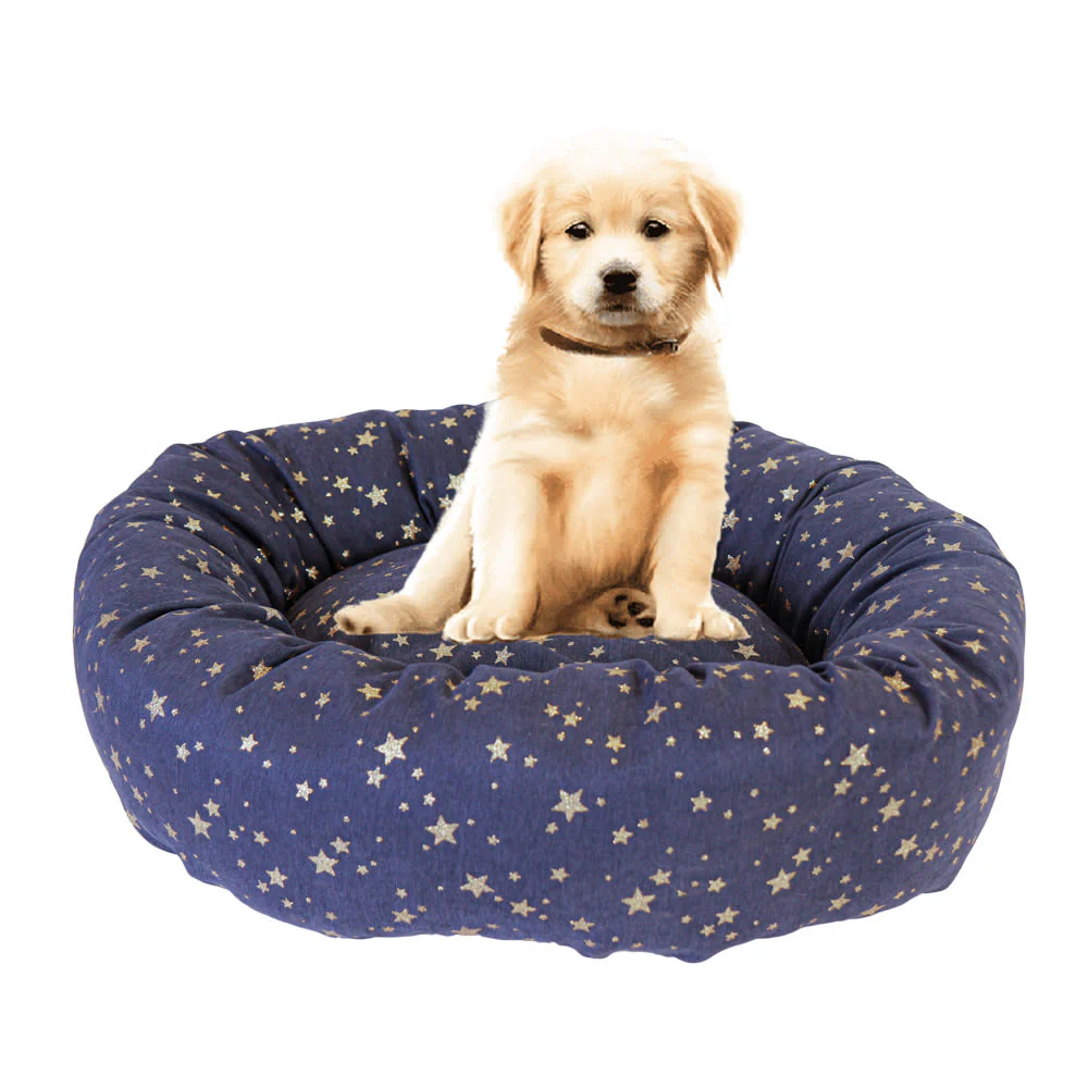 Starry Nights Star Navy Donut Dog Bed - Image 4