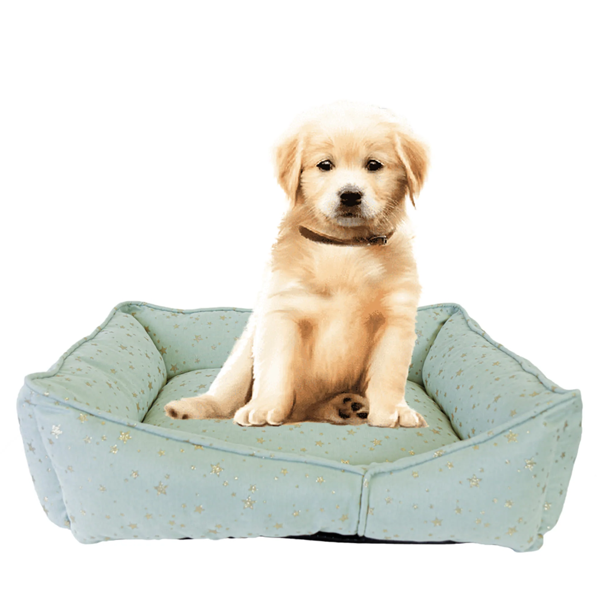 Starry Nights Star Sofa Dog Bed - Mint - Image 2