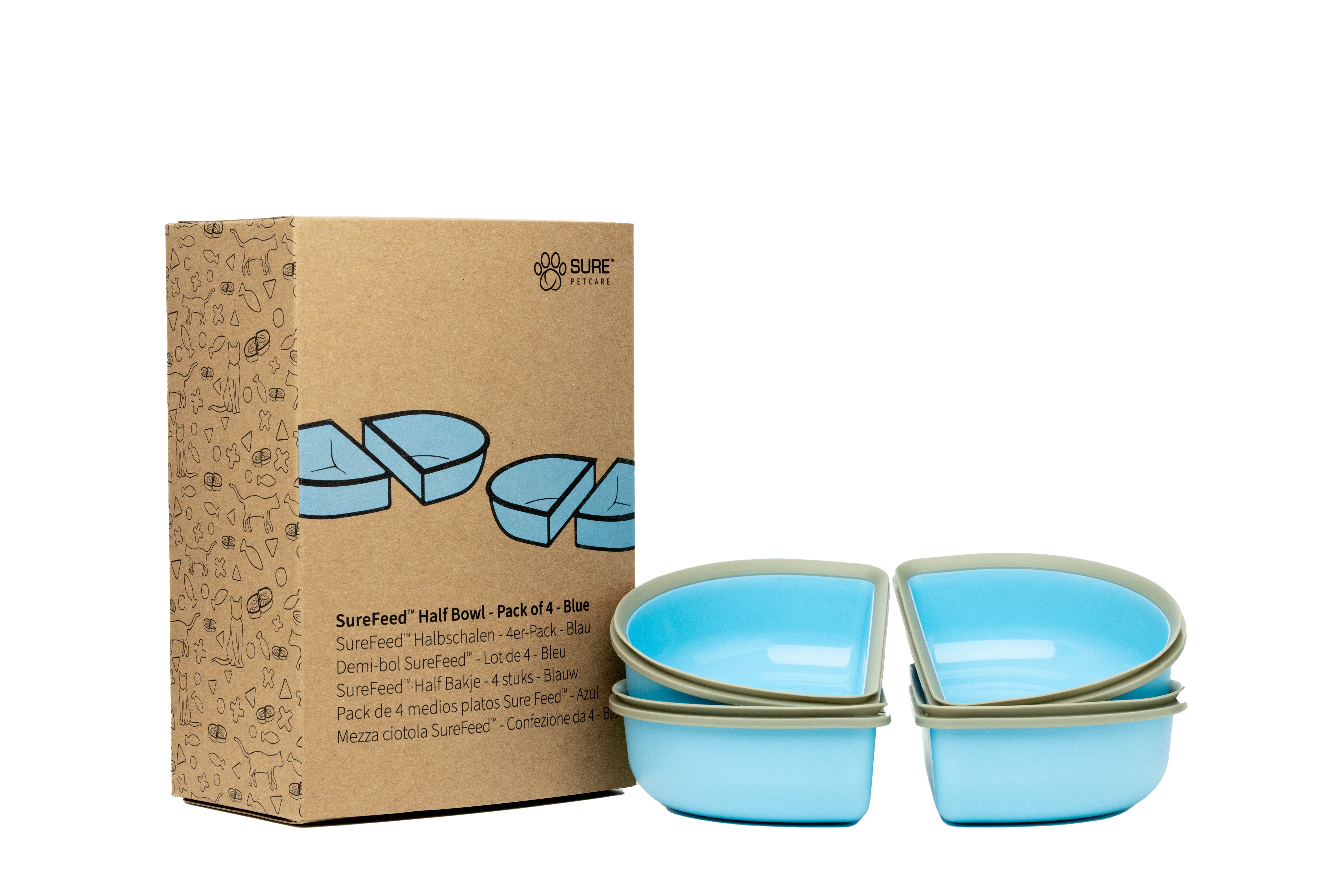 Surefeed Pet Feeder Half Bowl - Blue - Image 2