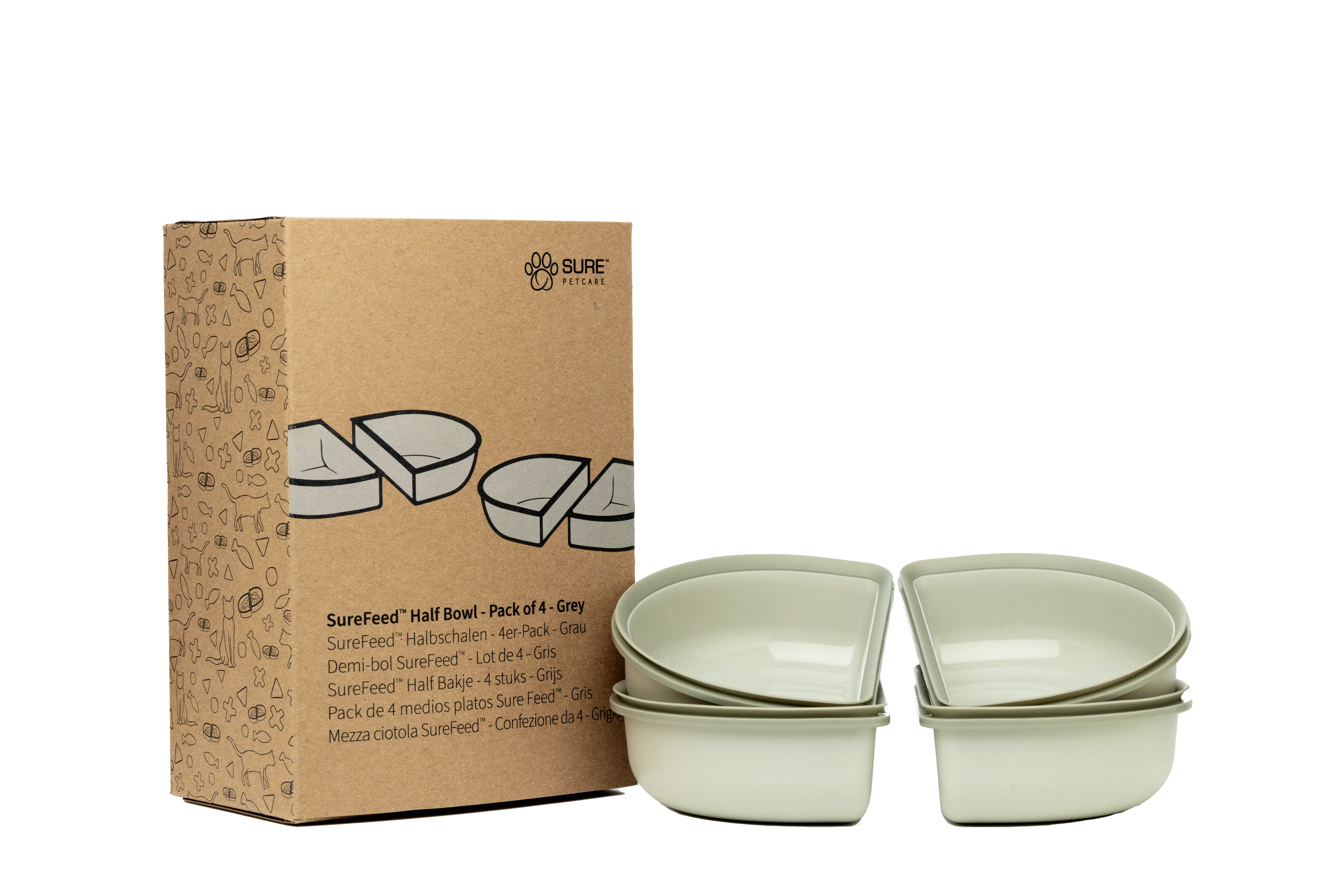 Surefeed Pet Feeder Half Bowl - Grey - Image 3