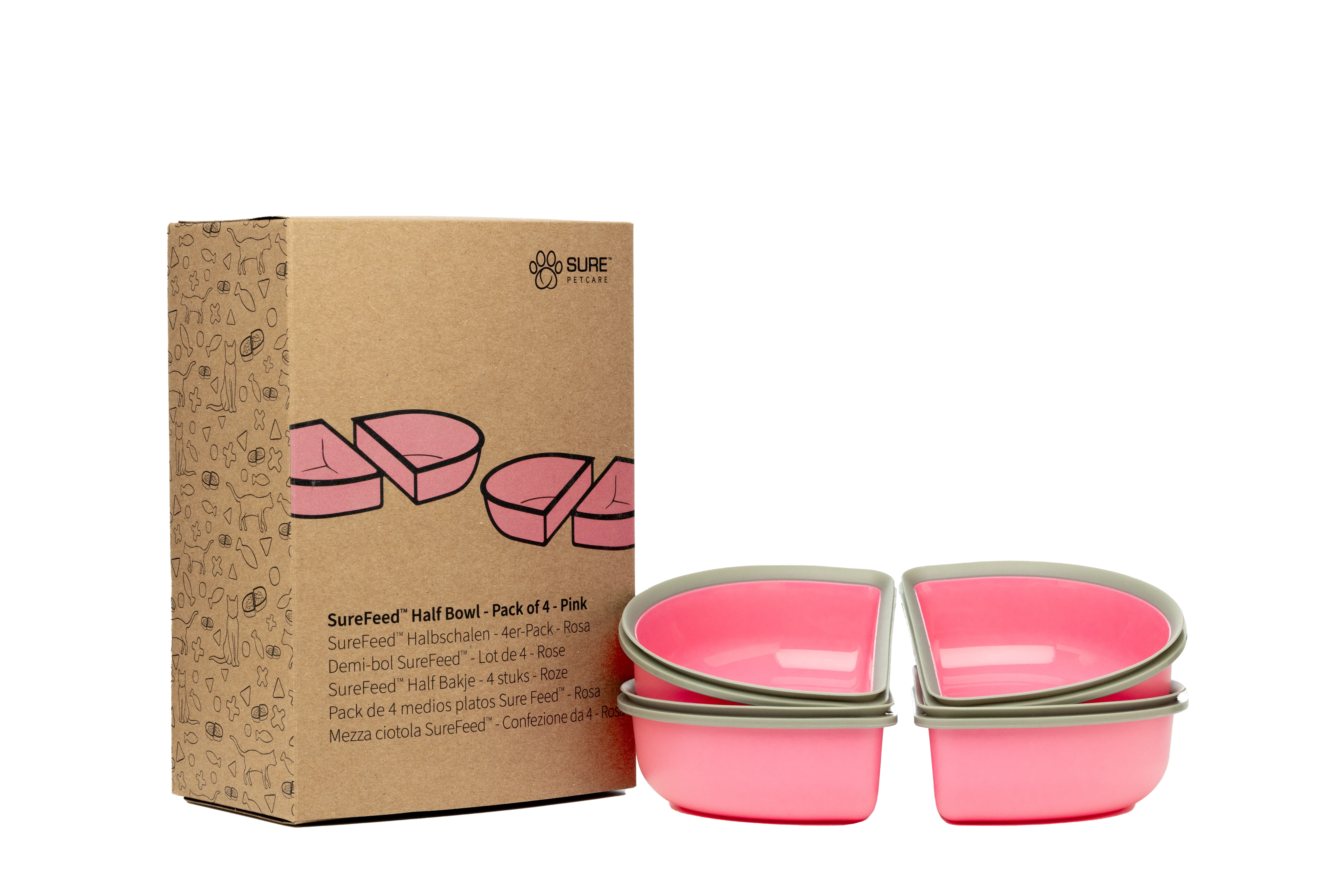 Surefeed Pet Feeder Half Bowl - Pink - Image 2