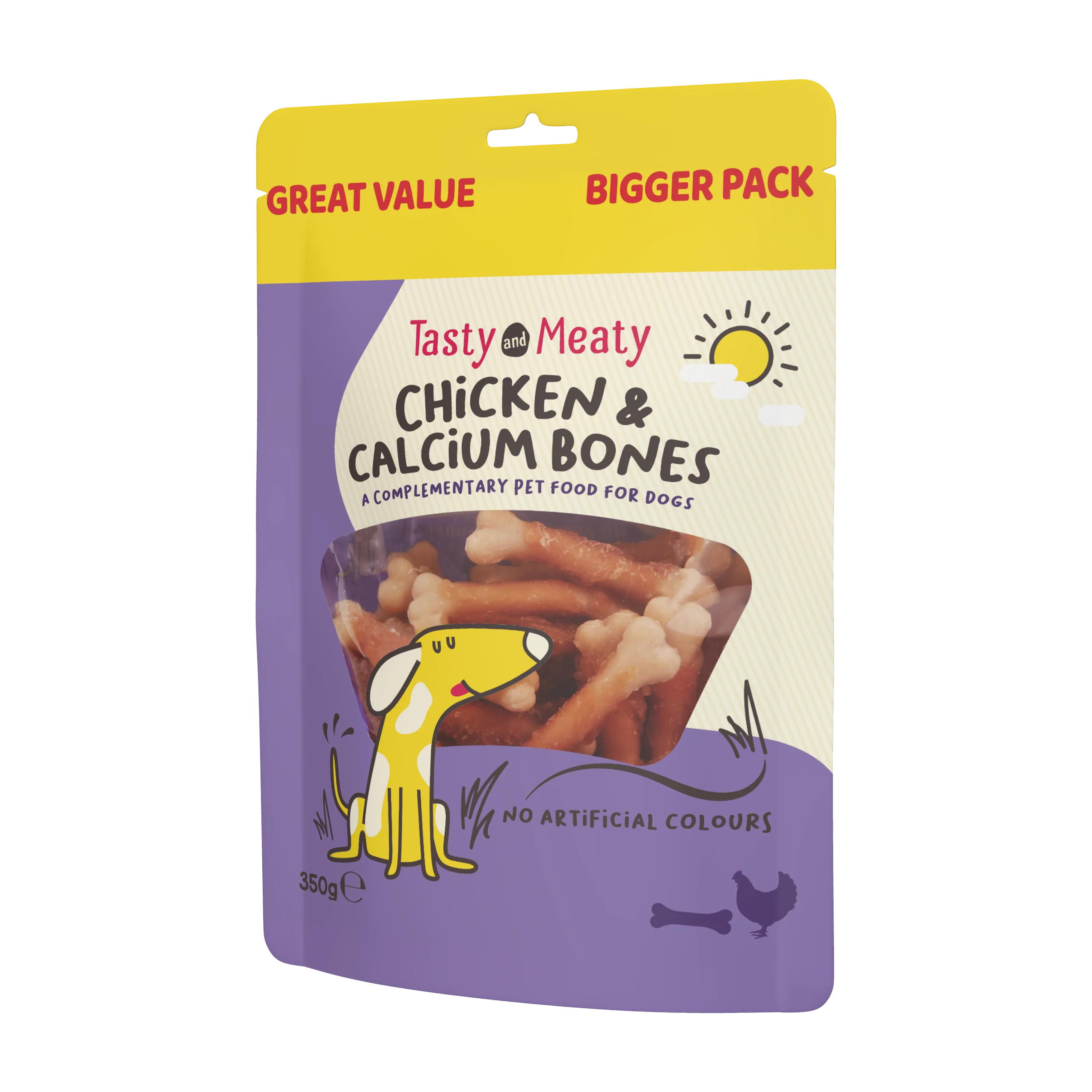 Tasty & Meaty Chicken & Calcium Bones Adult Dog Treats | 350g - Image 3