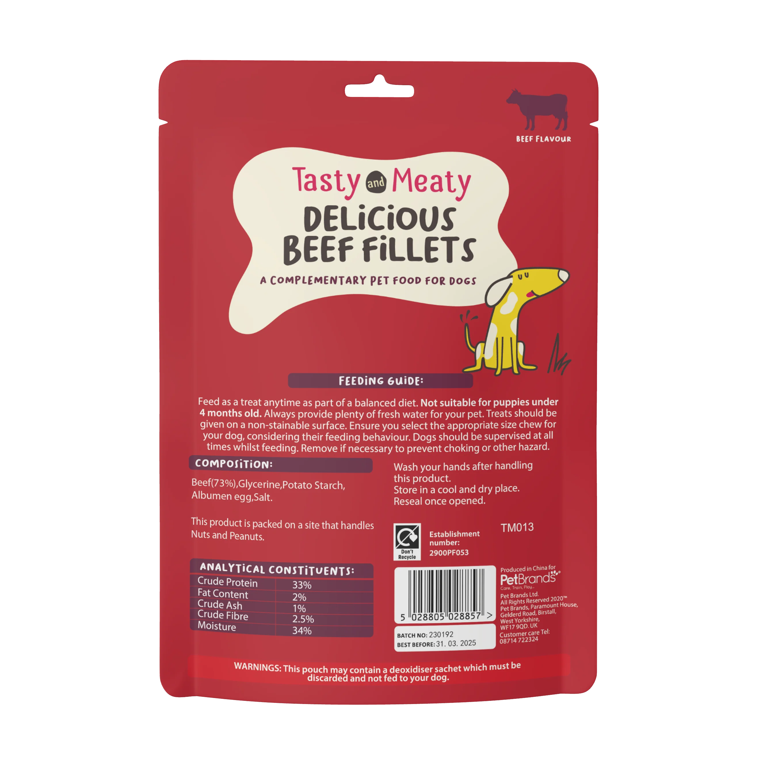 Tasty & Meaty Delicious Beef Fillets Adult Dog Treats | 90g - Image 4