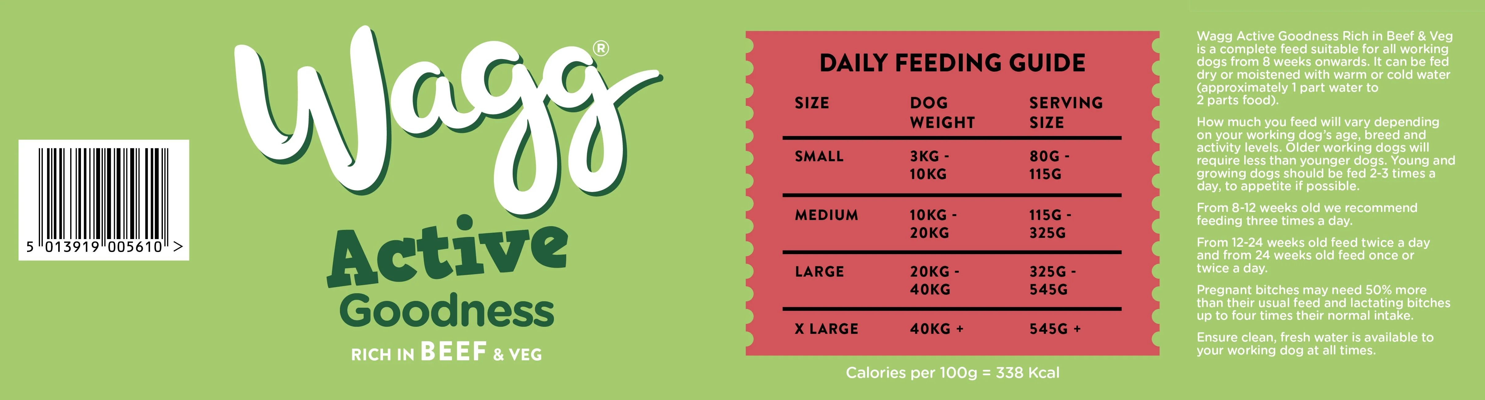 Wagg Active Goodness Adult Dry Dog Food - Beef & Vegetables - Image 3