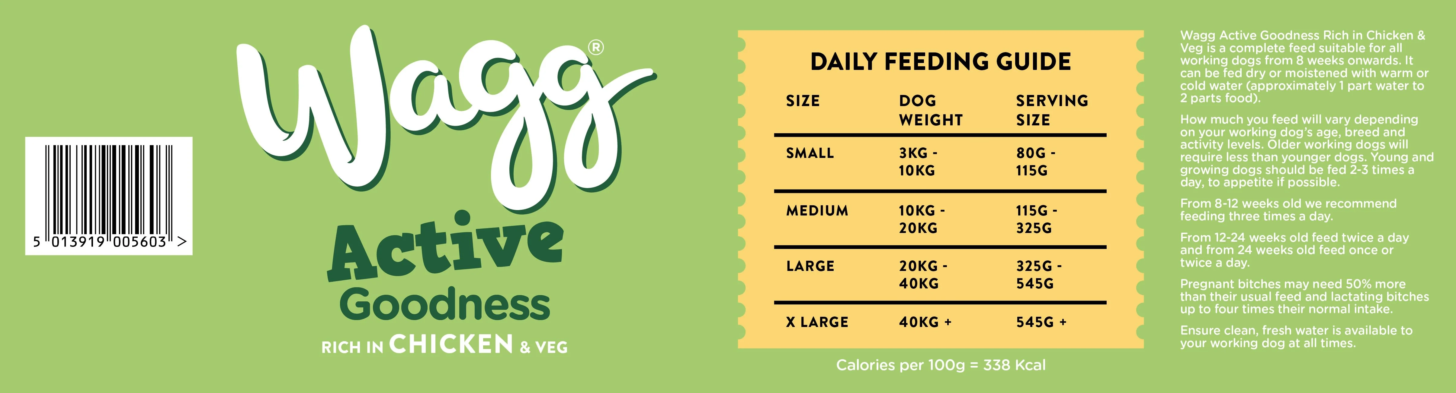 Wagg Active Goodness Adult Dry Dog Food - Chicken & Vegetables - Image 3