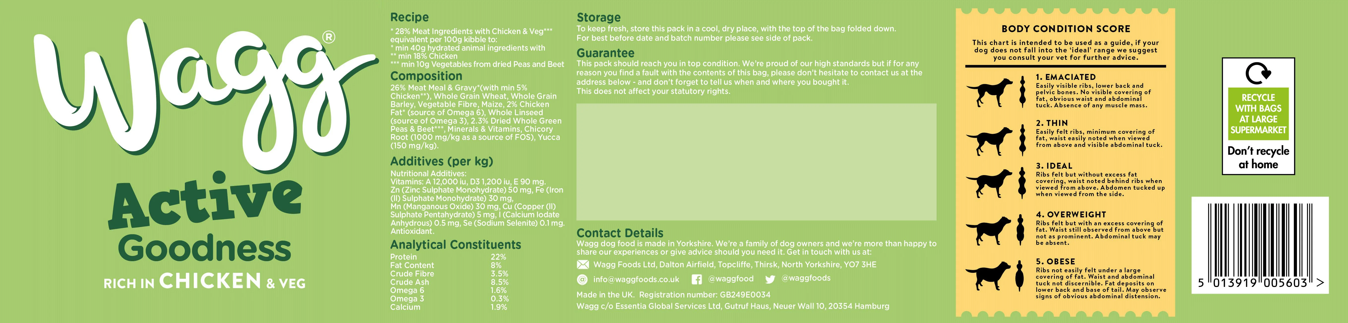 Wagg Active Goodness Adult Dry Dog Food - Chicken & Vegetables - Image 4