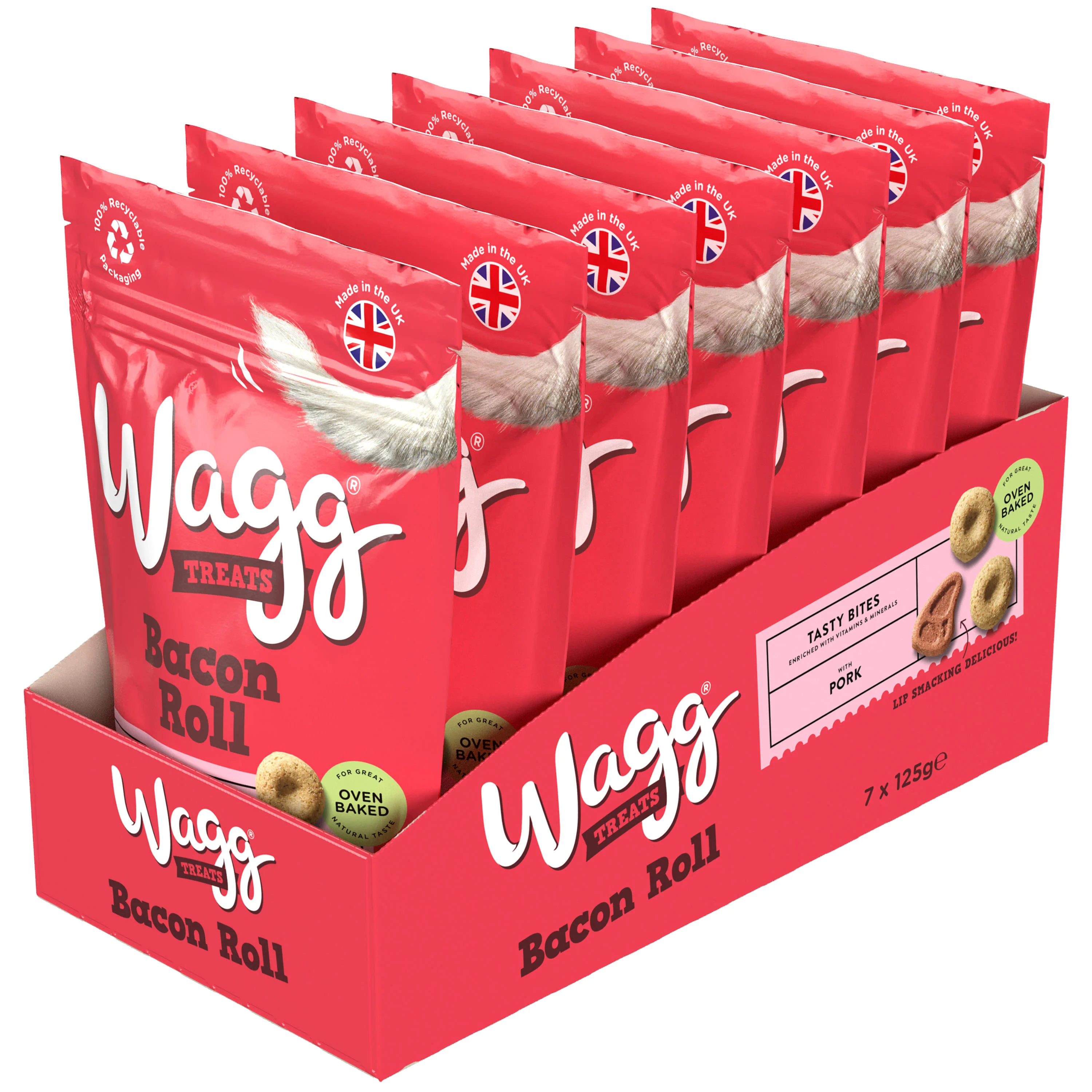 Wagg Tasty Bites Bacon Roll Dog Treats - Pork - Image 3