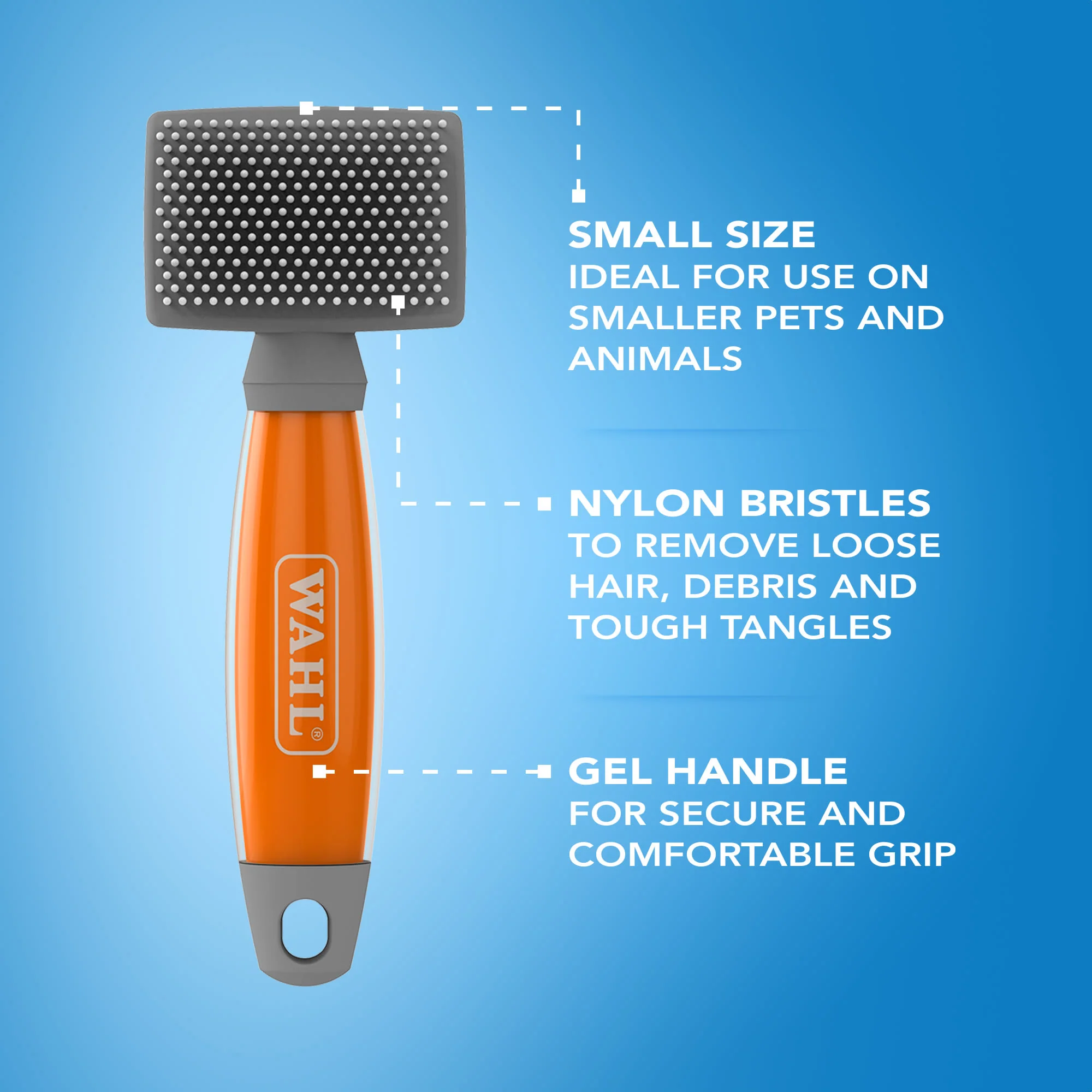 Wahl Nylon Slicker Brush with Soft Grip Gel Handle - Image 3