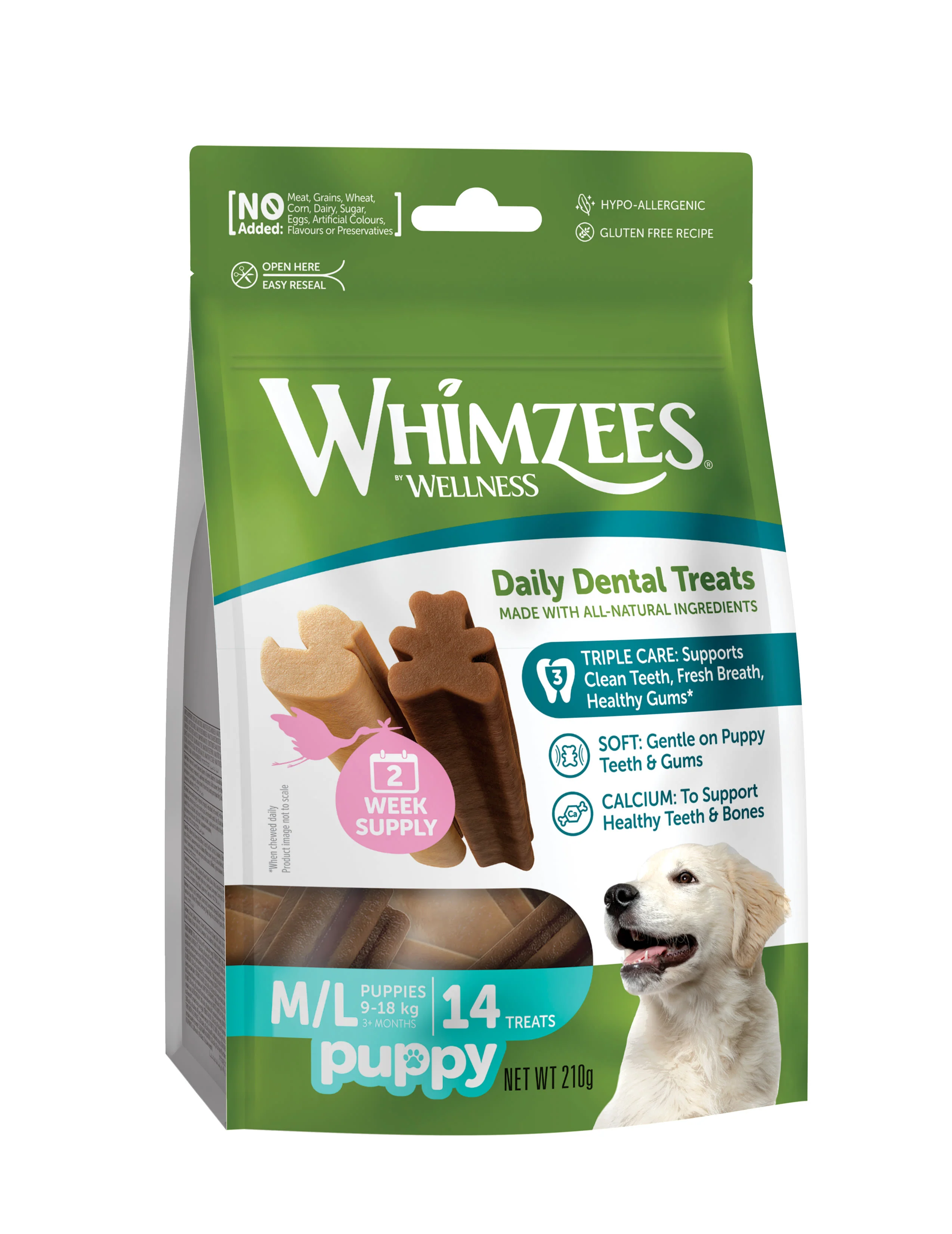 Whimzees Puppy Dental Dog Chew Treats - Medium/Large - Image 2