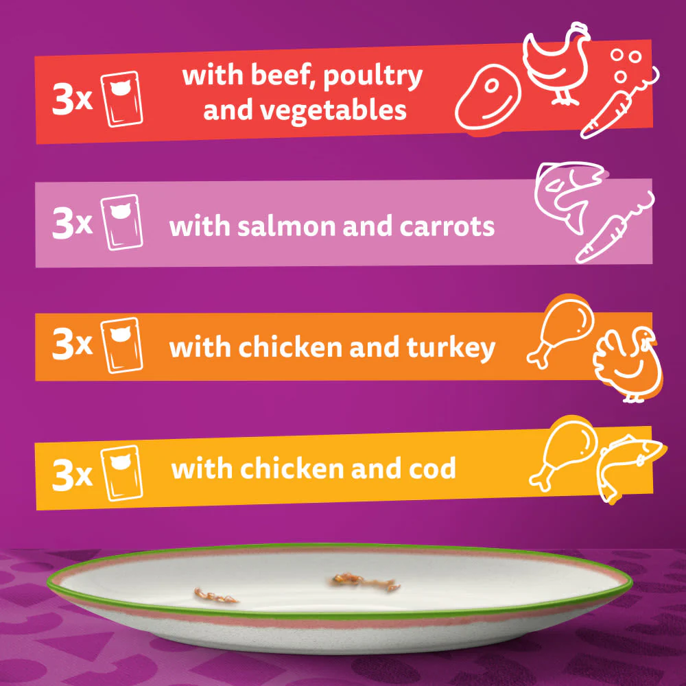 Whiskas 1+ Chef's Choice Mix Adult Wet Cat Food Pouches in Gravy - Image 6