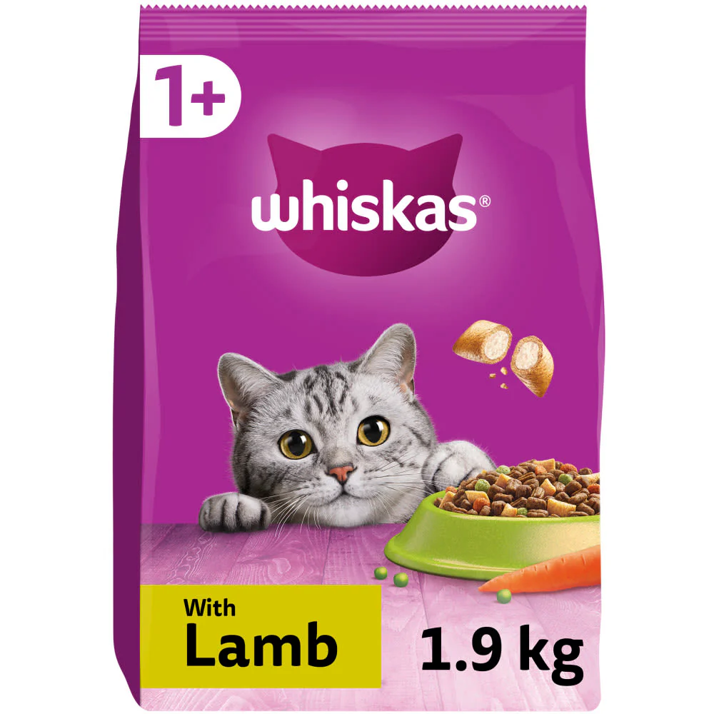 Whiskas 1+ Lamb Adult Dry Cat Food