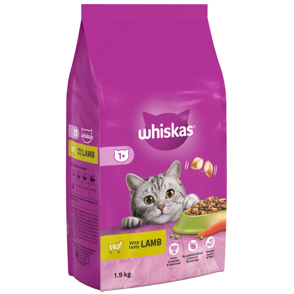 Whiskas 1+ Lamb Adult Dry Cat Food - Image 3