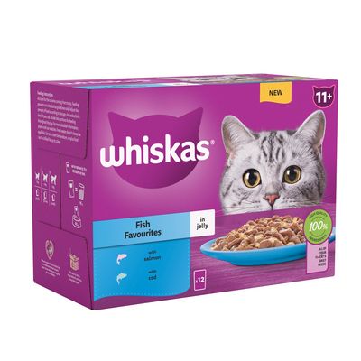 Whiskas Fish Favourites in Jelly Senior 11+ Wet Cat Food Pouches - Image 2
