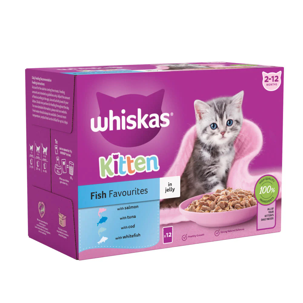Whiskas Kitten Fish Favourites Wet Cat Food Pouches in Jelly - Image 3