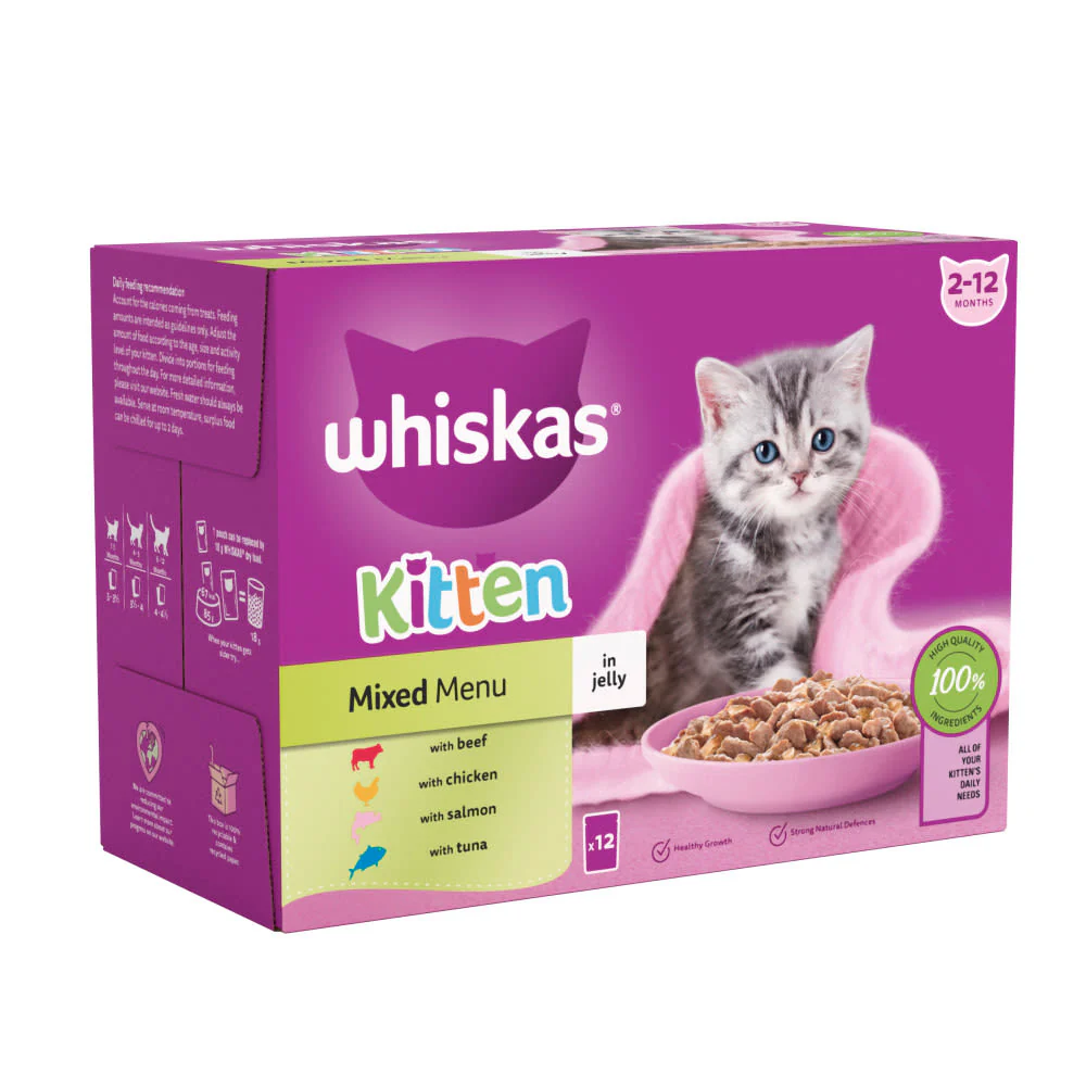 Whiskas Kitten Mixed Menu Wet Cat Food Pouches in Jelly - Image 3