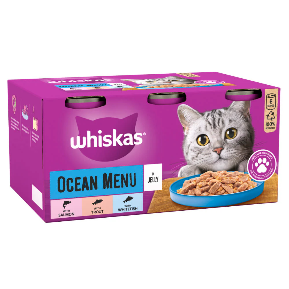 Whiskas Ocean Menu Adult Wet Cat Food in Jelly Tin - Image 3