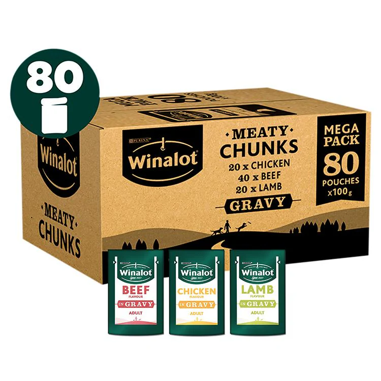 WINALOT Dog Food Pouches Mixed In Gravy