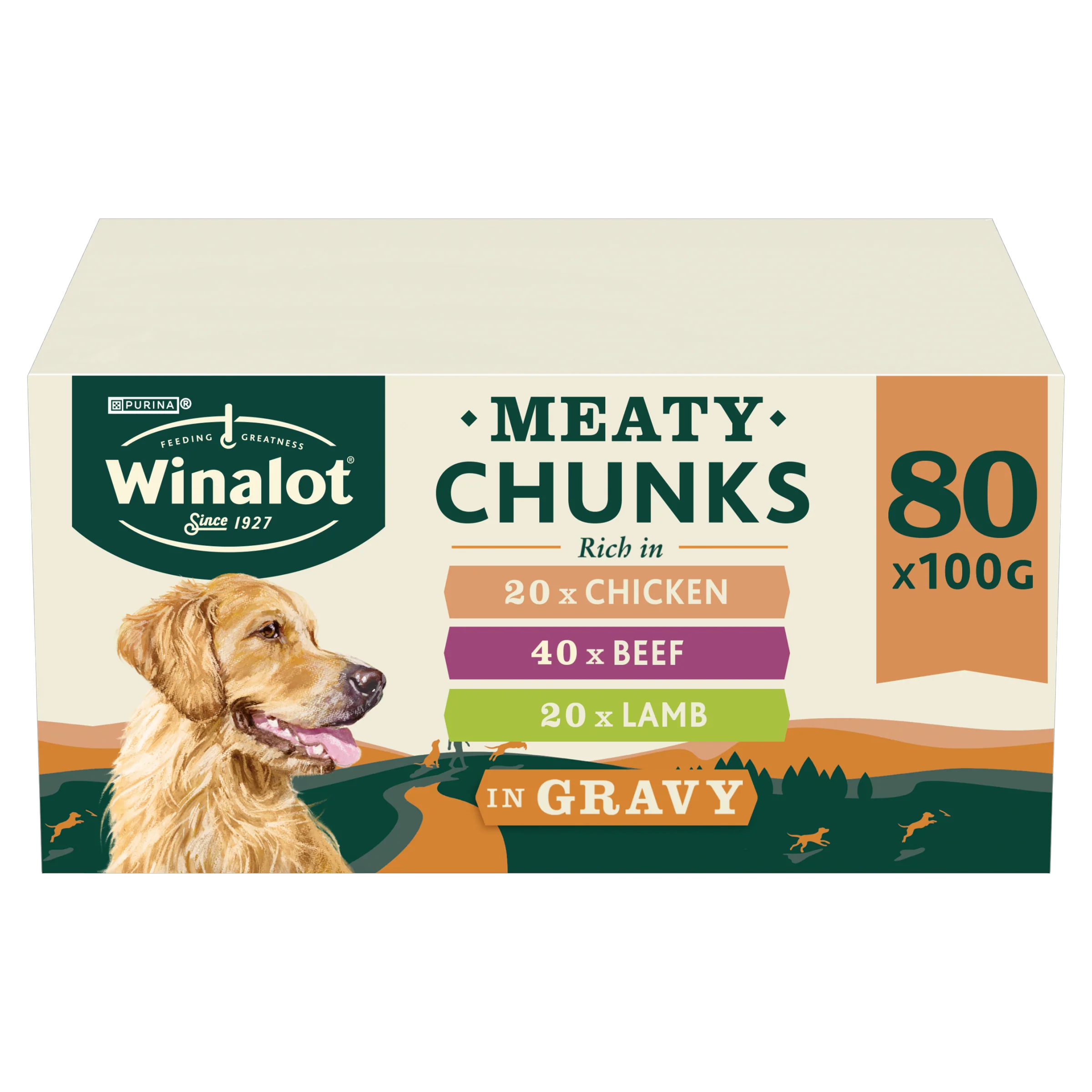 Winalot Meaty Chunks Mixed Rich in Chicken, Beef & Lamb in Gravy Adult Wet Dog Food Pouches Mega Pack - Image 10