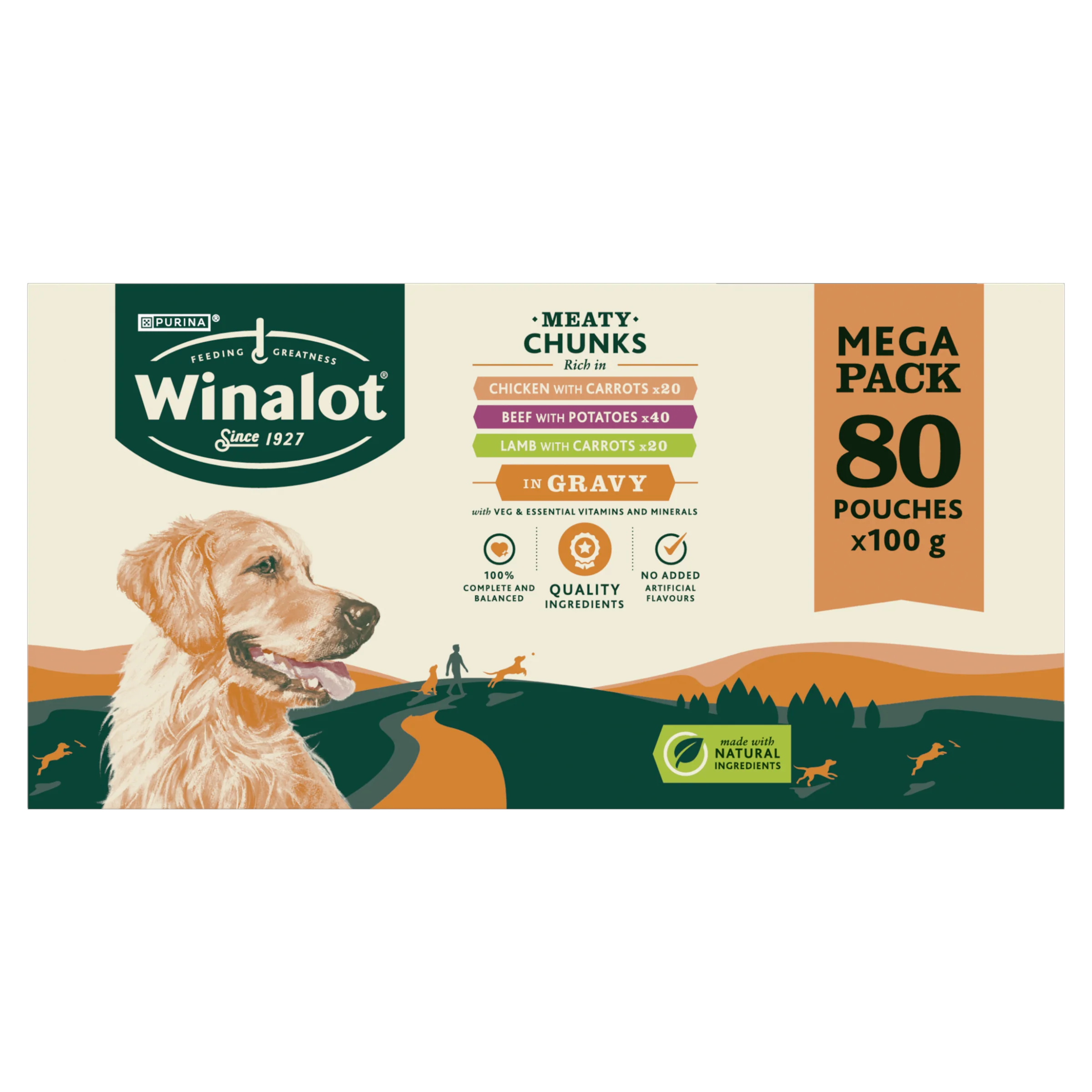 Winalot Meaty Chunks Mixed Rich in Chicken, Beef & Lamb in Gravy Adult Wet Dog Food Pouches Mega Pack - Image 13