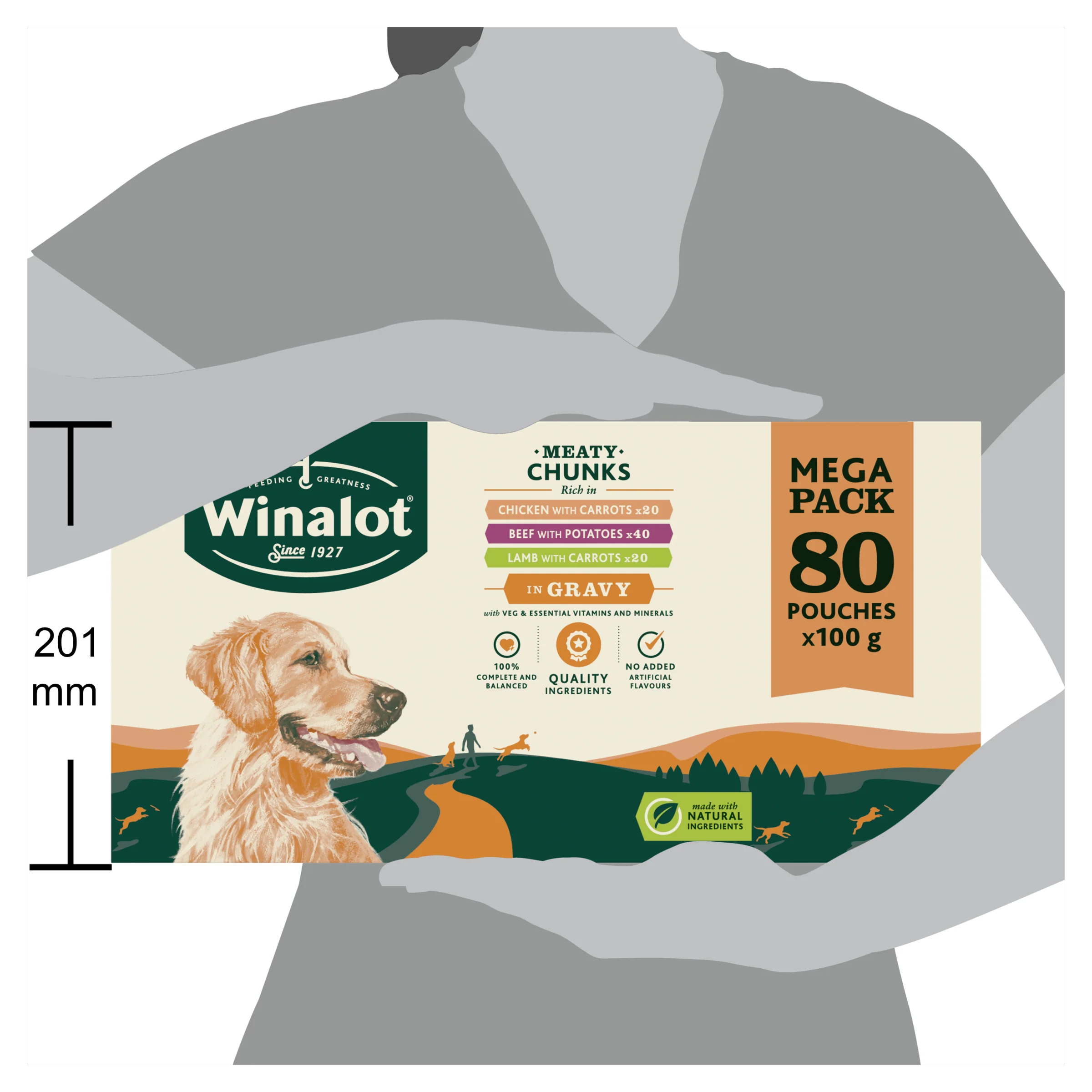 Winalot Meaty Chunks Mixed Rich in Chicken, Beef & Lamb in Gravy Adult Wet Dog Food Pouches Mega Pack - Image 3