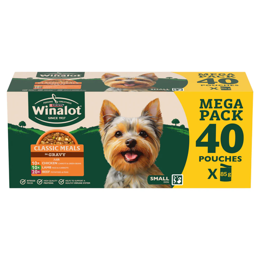 Winalot Meaty Chunks Small Dog Mixed in Gravy with Chicken, Lamb & Beef Wet Dog Food - Image 2