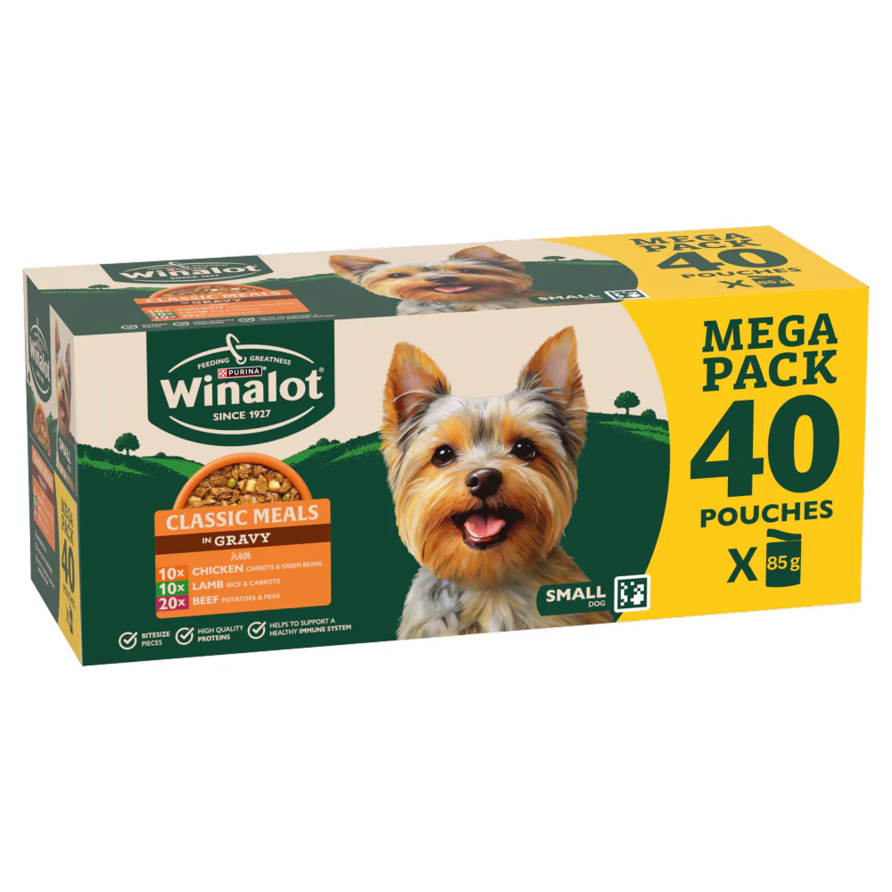 Winalot Meaty Chunks Small Dog Mixed in Gravy with Chicken, Lamb & Beef Wet Dog Food - Image 4