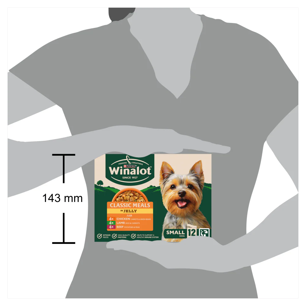 Winalot Meaty Chunks Small Dog Mixed in Jelly with Chicken, Lamb & Beef Wet Dog Food - Image 3