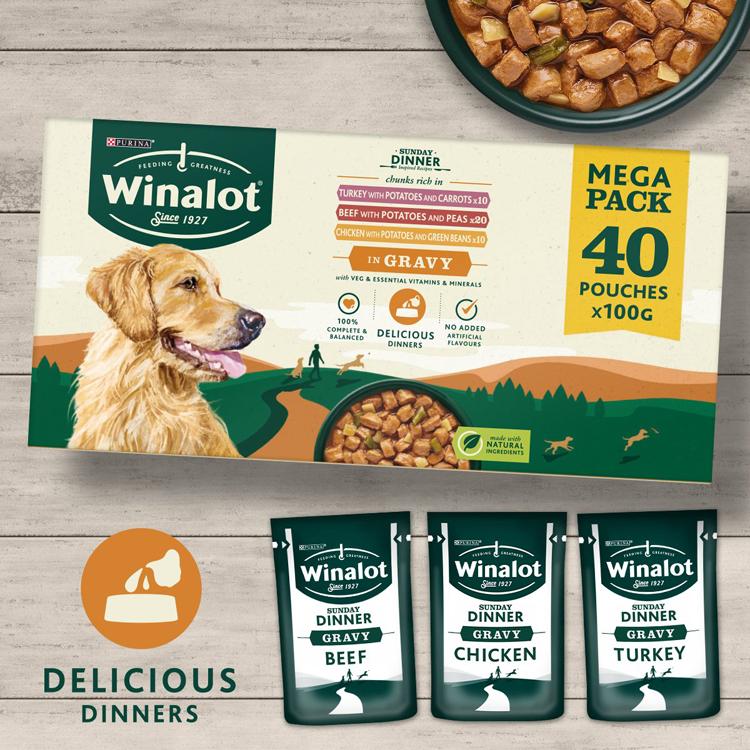 Winalot Sunday Dinner Adult Wet Dog Food Pouches - Mixed Selection in Gravy - Image 2