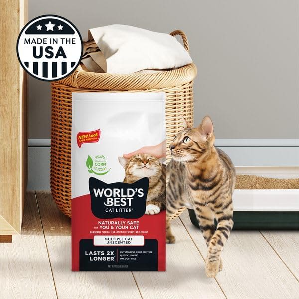 World's Best Multiple Cat Unscented Clumping Cat Litter - Image 9