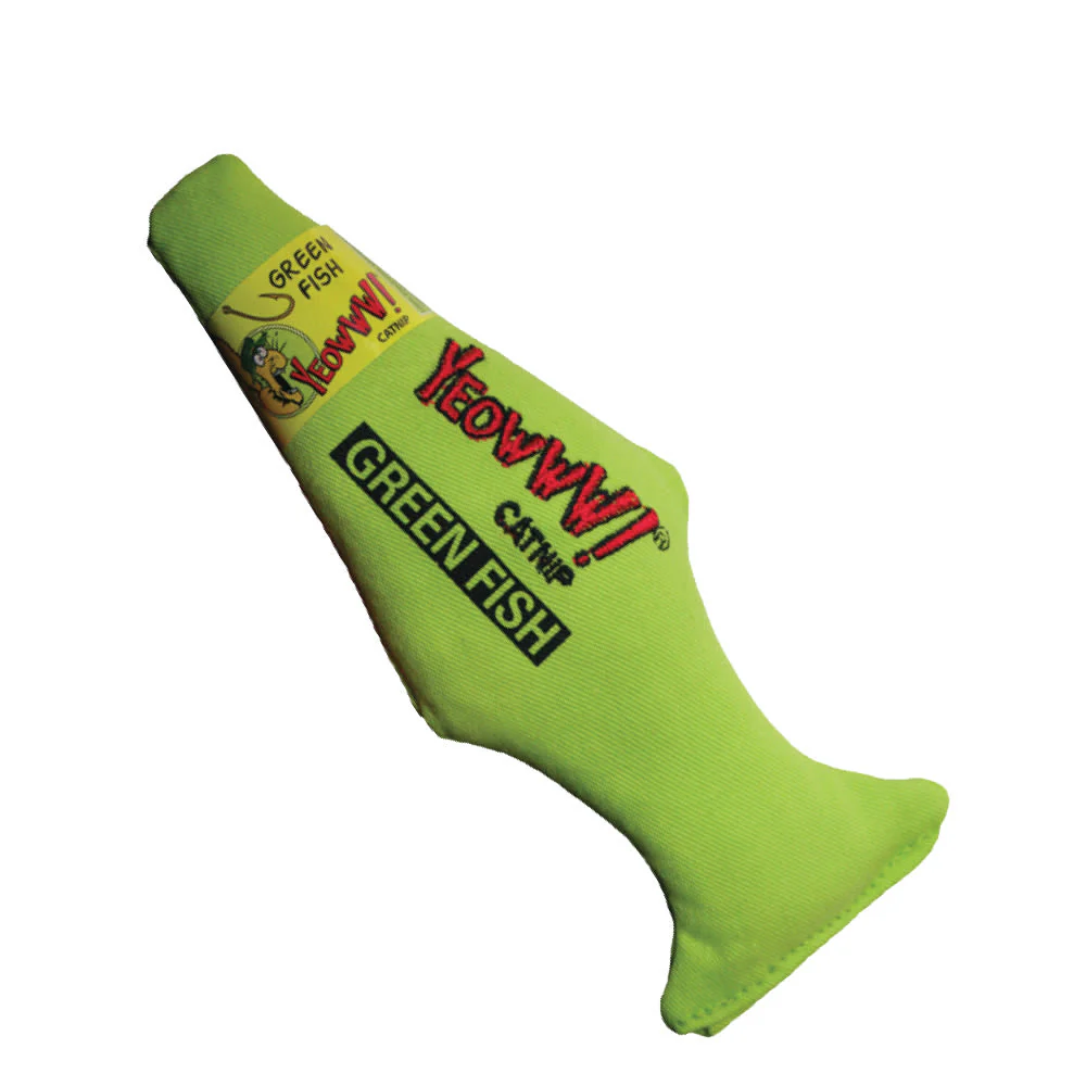 Yeowww! Catnip Green Fish Cat Toy - Image 2