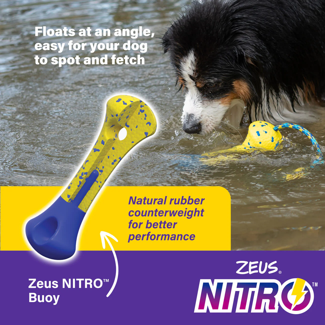 Zeus Nitro Weighted Buoy with Rope Dog Toy - Image 4