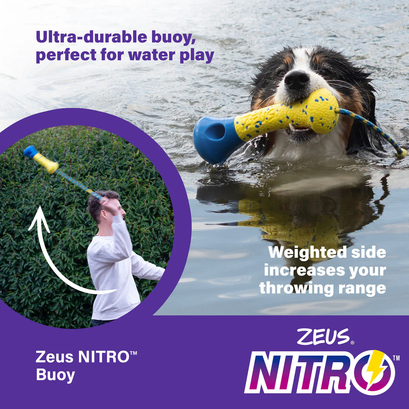 Zeus Nitro Weighted Buoy with Rope Dog Toy - Image 5
