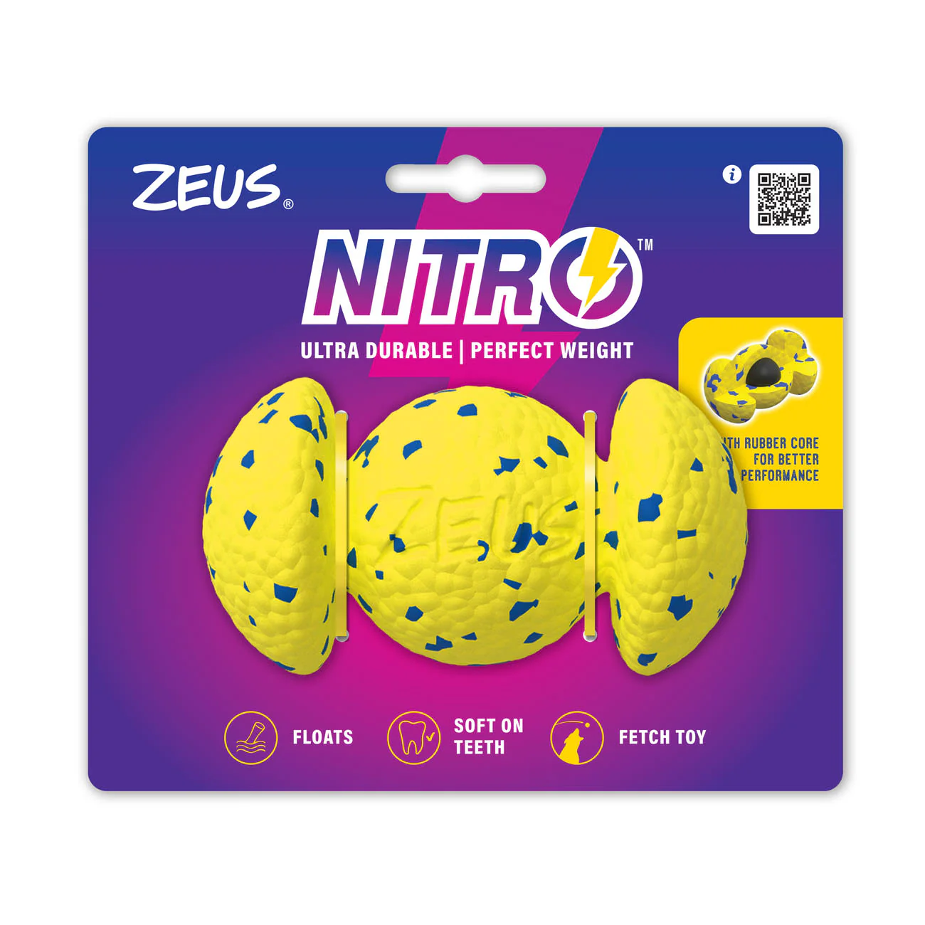 Zeus Nitro Weighted Grip Ball Dog Toy