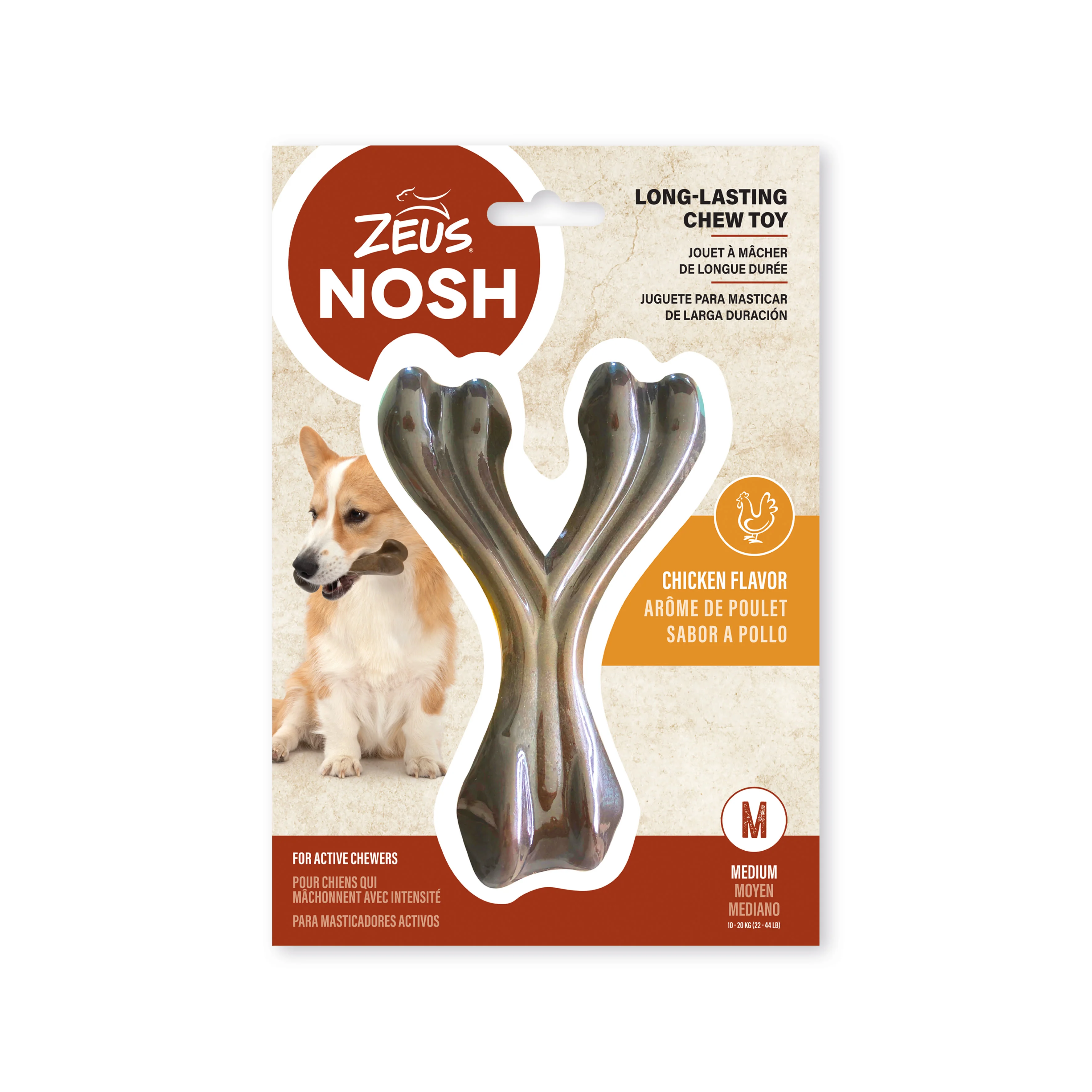 Zeus Nosh Strong Wishbone Chicken Flavour Single Dog Chew Bone Toy - Image 2