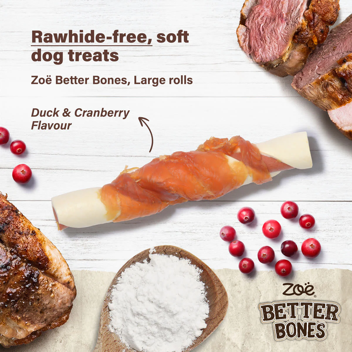 Zoe Better Bones Duck Wrap Large Rolls for Dogs - Image 2