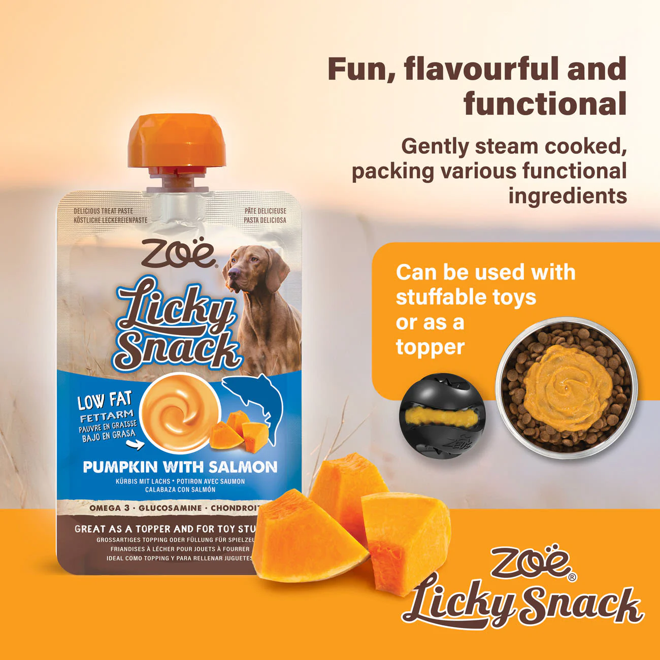 Zoe Licky Snack Pumpkin & Salmon Recipe Dog Treat - Image 3