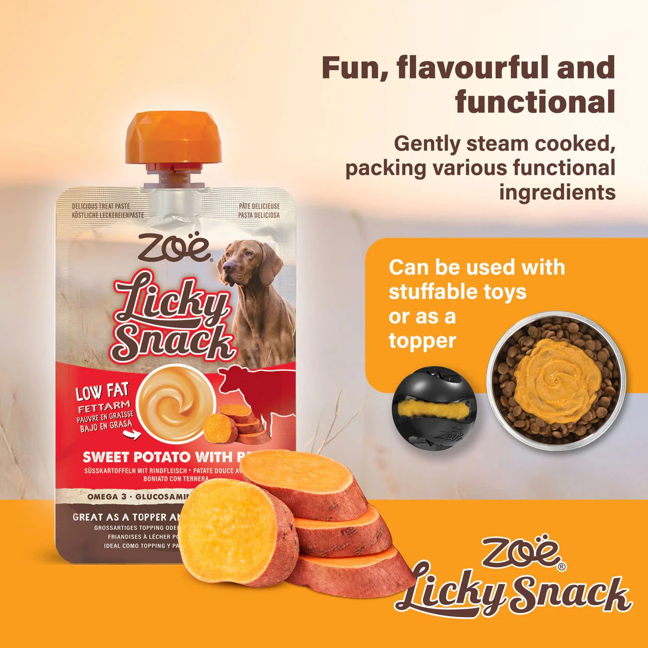 Zoe Licky Snack Sweet Potato & Beef Recipe Dog Treat - Image 3