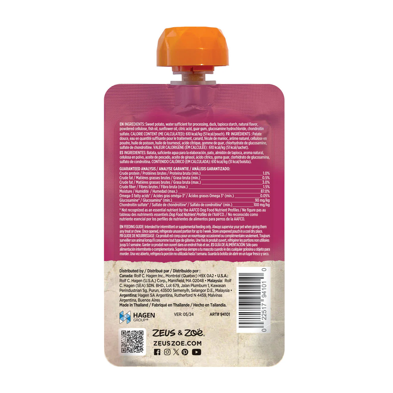 Zoe Licky Snack Sweet Potato & Duck Recipe Dog Treat - Image 2