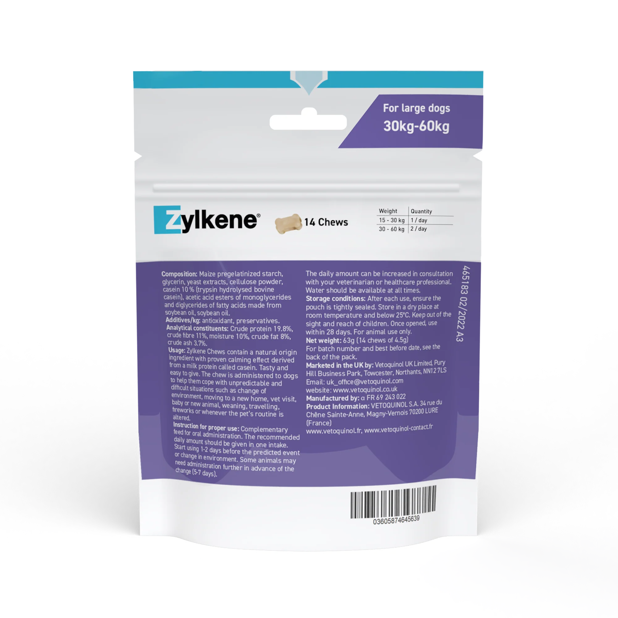 Zylkene 450mg Calming Dog Chews - 14 Chews Large 15Kg - 60Kg - Image 2